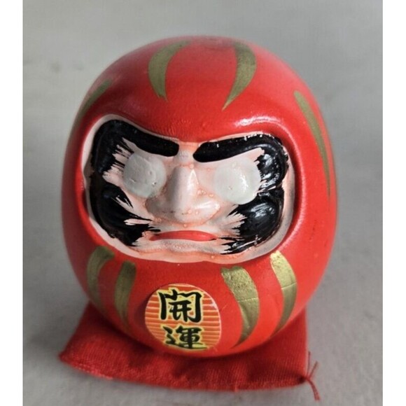 Other - Vintage Japanese Mini Daruma Kokeshi Doll Ornament- hand painted